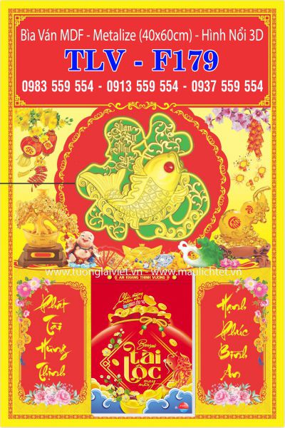 Bìa Lịch Bloc Dán Nổi 3D Chữ Tàu