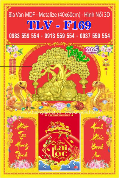 Bìa Lịch Bloc Dán Nổi 3D Đồng Tiền May Mắn