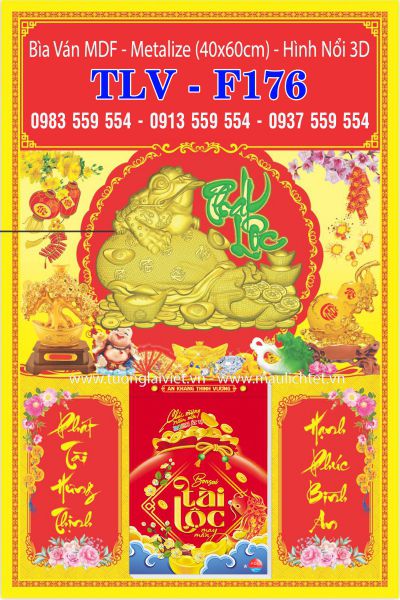 Bìa Lịch Bloc Dán Nổi 3D Phát Lộc