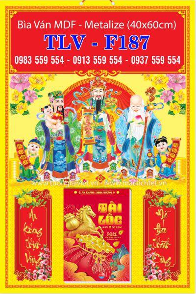 Bìa lịch gắn bloc Phước lộc thọ