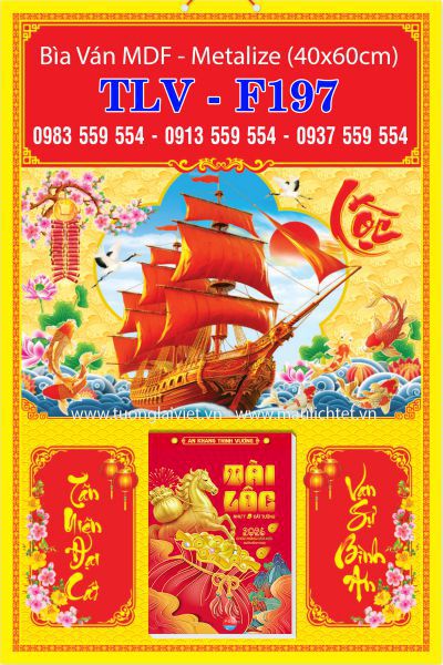 Bìa lịch gắn bloc Thuyền buồm như ý