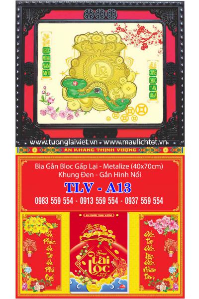 Bìa Lịch Gập Khung Nâu Lộc Túi Vàng