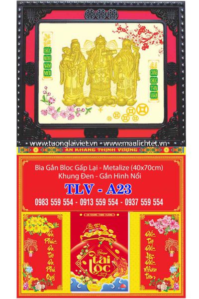 Bìa Lịch Gập Khung Nâu Phúc Lộc Thọ