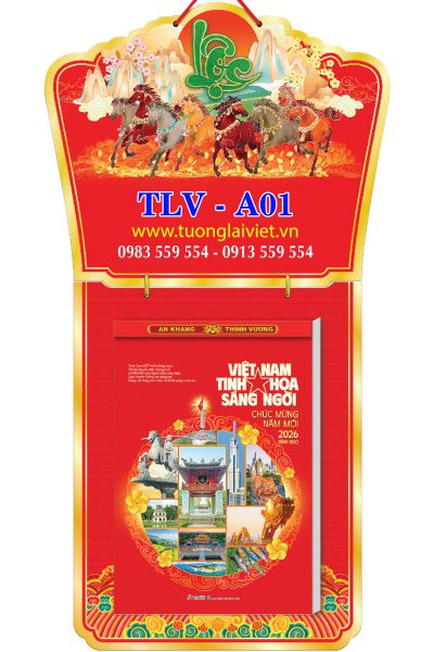 In Lịch Bloc khổ lớn 38x54 Chữ Cẩm Thạch