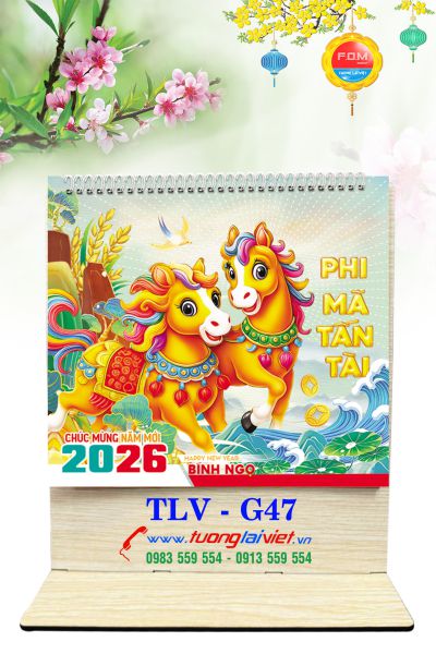 In Lịch gỗ để bàn Mã Đáo Thành Công