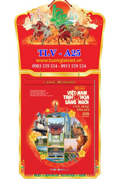 Lịch 52 Tuần Khánh Treo Chữ Nổi