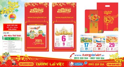 Mẫu Lịch Bloc Đầu Treo Sơn Mài