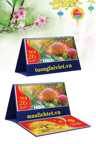 Lịch Để Bàn 13 Tờ Hoa Nghệ Thuật