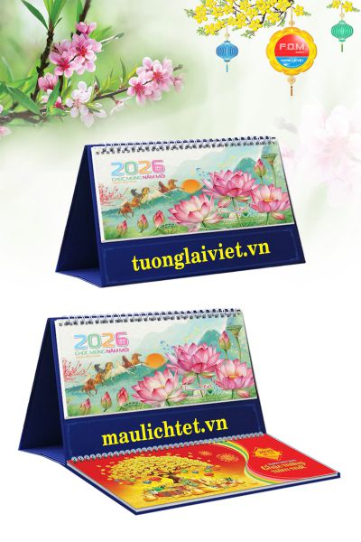 Lịch Để Bàn 13 Tờ Hoa Sen