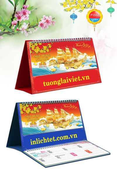 Lịch Để Bàn 15 Tờ Phong Thuỷ Tài Lộc