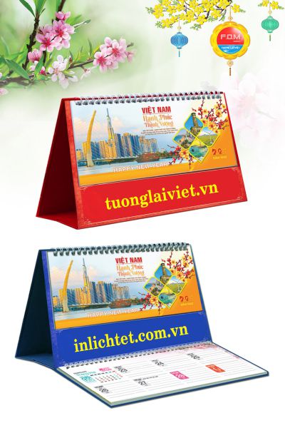 Lịch Để Bàn 15 Tờ Thế Giới Màu Xanh