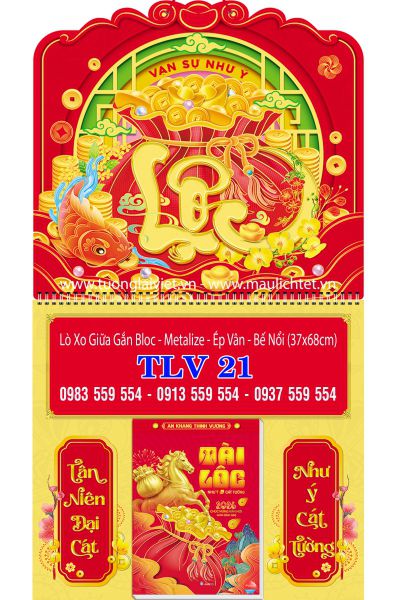 Lịch lò xo giữa bloc Chữ lộc