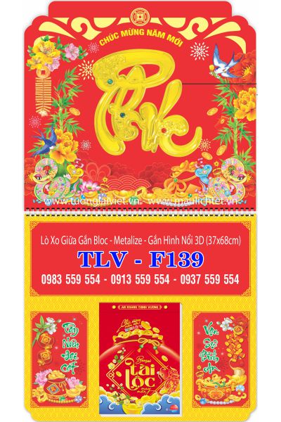 Lịch Lò Xo Giữa Dán Nổi Chữ Phúc