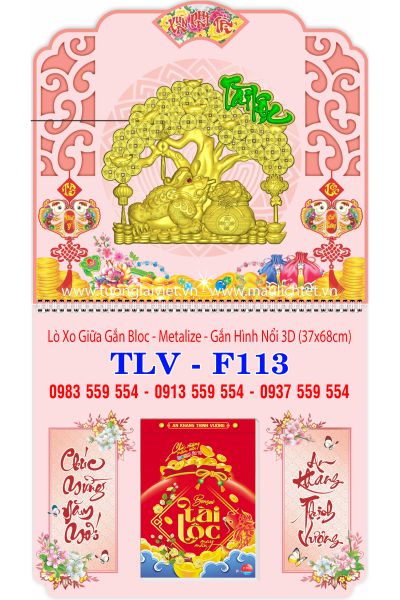 Lịch Lò Xo Giữa Dán Nổi Kim Tiền Tài Lộc