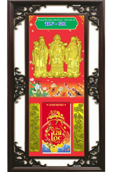 Lịch Phù Điêu Khung Nhựa Phúc Lộc Thọ
