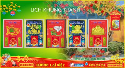 Mẫu Lịch Tết Khung Tranh